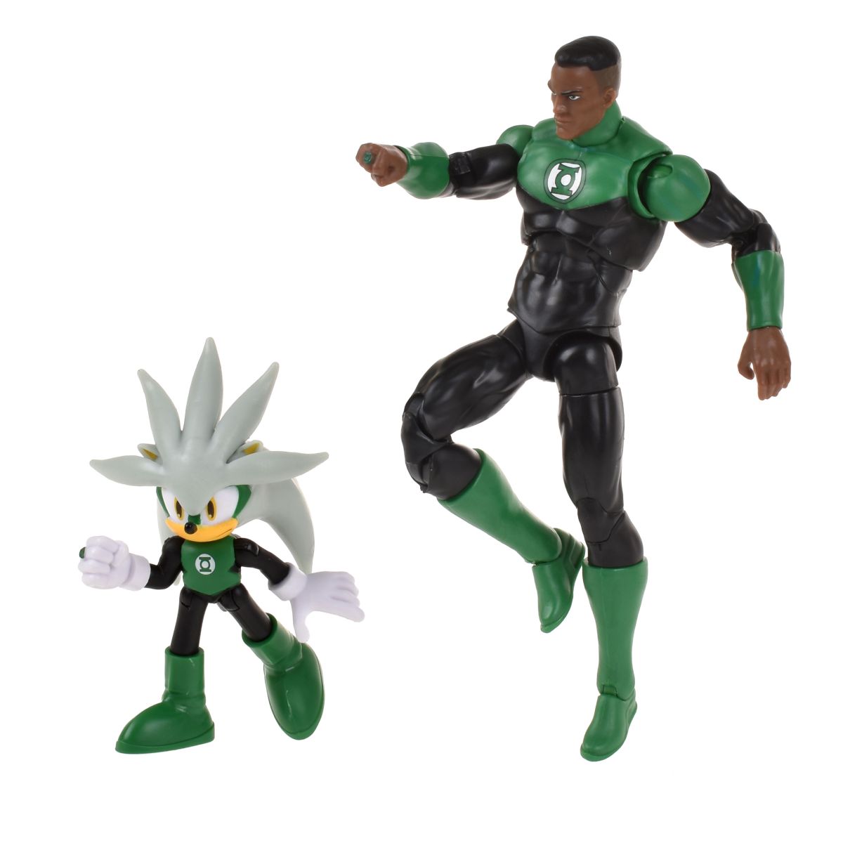 Set 2 Figuras De 6 Y 13 Cm Sonic Dc Comics - Silver Green Lantern